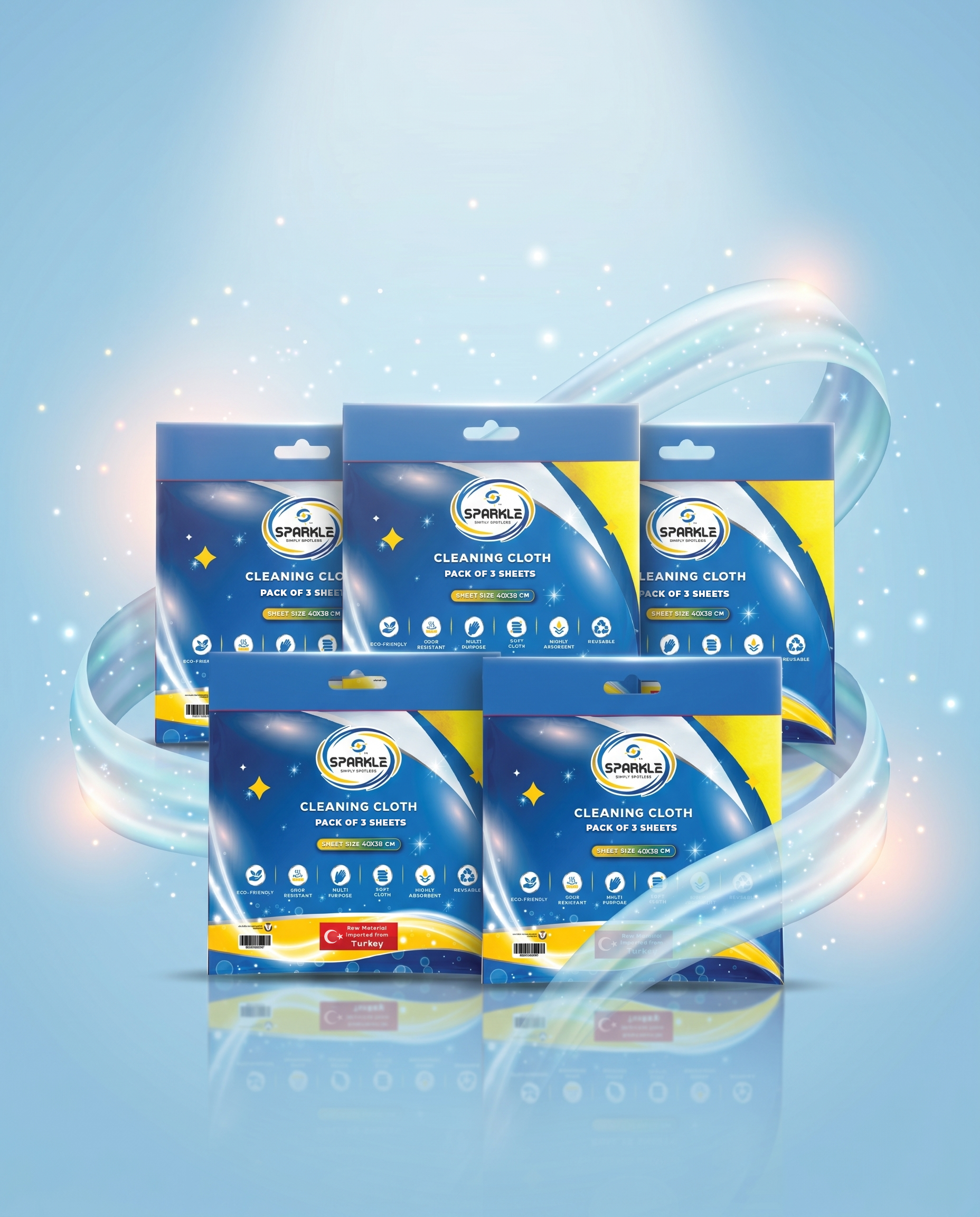 5 Packs of 3 Sheets Bundle